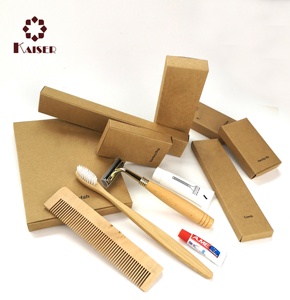 Kit d'articles de toilette en bambou naturel pour hôtels, avec rasoir à double lame et dentifrice 3-10g, pour voyages et compagnies aériennes - Product Image 3