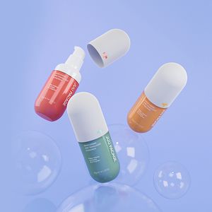 Bouteilles de pompe à lotion de pulvérisation en plastique portables 30ml 1oz en forme de capsule vide cosmétique soins de la peau visage pompe à brouillard pulvérisateur Type d'étanchéité - Product Image 1