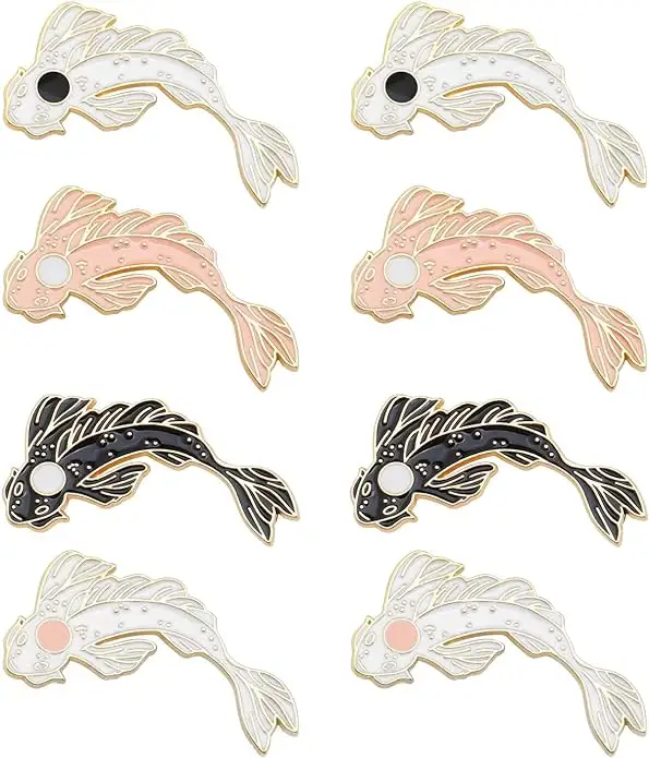 Brooch Pins Cute Fish Cartoon Lapel Pins Decoration for Clothes Bags Sweater Shirt Jacket Backpack DIY Crafts