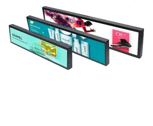 Sıcak satış reklam şeridi streç bar lcd ekran panelleri raf kenar lcd ekran dijital tabela ekran reklam panoları