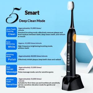 Brosse à dents électrique sonique rechargeable par induction, lévitation magnétique, 5 vitesses, puissante, pour adultes, vente en gros, étanche IPX7 - Product Image 4