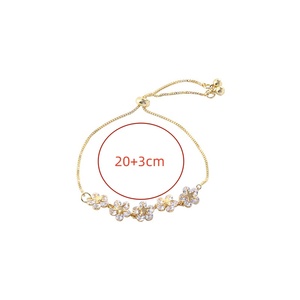 Flower <strong>Bracelet</strong> Jewelry Adjustable <strong>String</strong> New Fashion Alloy Zircon Electroplate <strong>Charm</strong> <strong>Bracelet</strong> for Women - Product Image 2