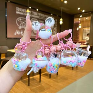 Cartoon Keyholder Pequeno Presente Leite Branco Cor Bean Car Keying Pendant Novo Óleo Leite <span class=keywords><strong>Tea</strong></span> Cup Areia movediça Cat Claw <span class=keywords><strong>Keychain</strong></span> - Product Image 2