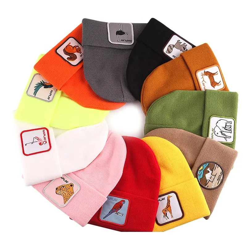 Benutzer definierte neue Männer Frauen Plain Ski Cap Schädel Hut einfarbig warme Winter Manschette Beanie Hüte