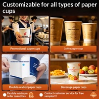 Gobelets en papier personnalisés avec logo, jetables, épais, pour hôtels, usage promotionnel, chambres d'hôtes, boissons chaudes