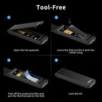 FIDECO Aluminium Pliant nouveau design USB C 3.1 10Gbps boîtier de disque dur sans outil M2 NVME boîtier SSD externe boîtier PCIE