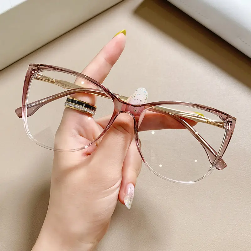 Trend ing Styles Marke TR90 Katzenauge Frauen Myopia Optische Brille Retro Brille Rahmen Transparente Linse Brillen