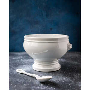 Ensemble de 6 bols à fruits en porcelaine blanche avec cuillère, design mignon, plat de service en céramique pour la vaisselle, saladier - Product Image 4