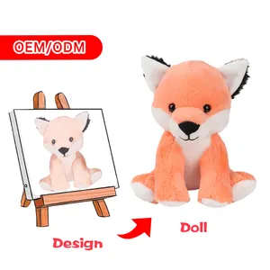 热销新设计定制可爱可爱橙色狐狸毛绒玩具毛绒野生动物毛绒玩具狐狸