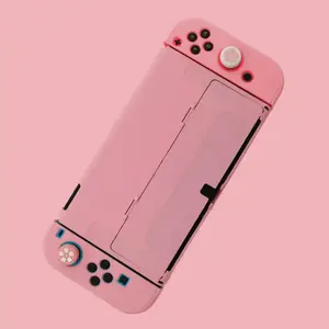 Coque rigide <span class=keywords><strong>en</strong></span> cristal coloré pour Nintendo Switch OLED coque de protection fendue coque rigide anti-poussière tout compris - Product Image 2