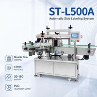 Applicateur d'étiquettes industriel double face IPS ST-L500A avec convoyeur automatique pour l'étiquetage des conteneurs carrés