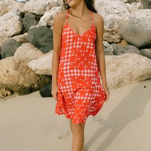 Robe de luxe bohème à imprimé floral, robe décontractée à bretelles, robe en lin mélangé à du coton sur mesure, robe mi-longue - Product Image 6