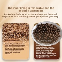 Bantal Leher Kulit Sekam Gandum Hitam Alami dengan Butiran Aroma Campuran dan Sarung Brokat Tradisional Cina