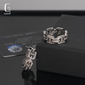 Anillos de Moissanita VVS de 1.02ct, Anillos de Plata de Ley 925 con Moissanita para Hombre, Anillos de Moissanita con Incrustaciones de Diamantes, Joyería Fina Personalizada de Estilo Hip Hop - Product Image 5