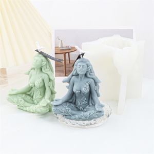 Estatua de diosa del bosque para decoración del jardín para <span class=keywords><strong>mujer</strong></span>, molde de silicona para vela corporal, Luna, Luna, Nymph, arte de yeso femenino - Product Image 3
