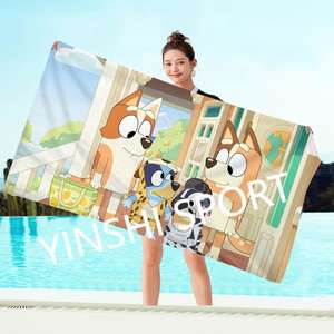 Fabricantes Odm Custom blueys Impreso <span class=keywords><strong>Toalla</strong></span> de playa de microfibra <span class=keywords><strong>Toalla</strong></span> de playa de baño personalizada de secado rápido grande con logotipo - Product Image 5