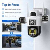 Cámara WiFi Wistino V380Pro de 12MP con Doble Lente PTZ para Exteriores, Seguimiento Automático, Visión Nocturna en Color, Audio Bidireccional, Detección de Movimiento, Cámara 4G