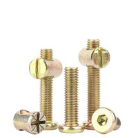 M6 M8 vis de quincaillerie pour meubles accessoires de lit de bébé vis croix avec trou dans l'écrou central vis à tête plate diagonale écrou à tête de marteau
