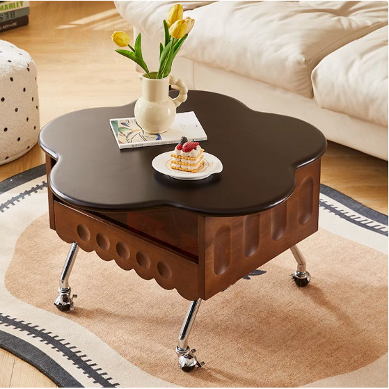 Black and white color blocking -- petal design --