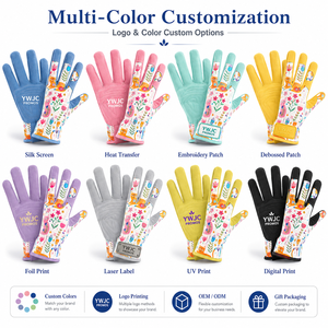 Guantes de Jardinería de Microfibra con Diseño Floral, Guantes de Trabajo para Mujer con Pantalla Táctil, Resistentes a Pinchazos, Personalizables OEM - Product Image 3