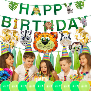 Conjunto de globos con temática de animales del bosque, suministros de decoración para fiesta de cumpleaños y aniversario para niños, gran oferta - Product Image 2