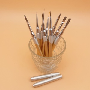 High Quality Nylon Nail Hair <b>Brush</b> Set with Metal Pen Holder Custom Logo Support for Nail Salon - Product Image 5