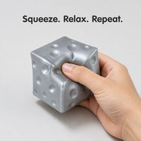 Dés à presser en TPR métallique, cube anti-stress à récupération lente pour enfants et adultes