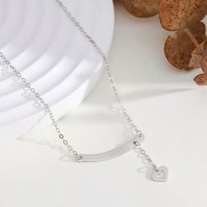 Collares delicados de plata S925 en capas Dylam para mujer, chapados en oro de 18 quilates, con colgante de corazón sonriente, joyería para mujer - Product Image 4