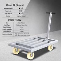 Carretilla de Plataforma Plegable con Ruedas de Goma de 1400 kg, 110x70 cm, Tubo Cuadrado Plateado, Carro de Mano con Ruedas Silenciosas de 8 Pulgadas, Herramientas de Compras Portátiles OEM
