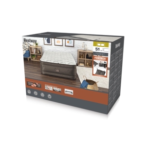 Bestway 69145/69146 <span class=keywords><strong>Fortech</strong></span> Duvet Top Luft matratze Queen mit eingebauter elektrischer Pumpe 2,03 m x 1,52 m x 51 cm - Product Image 6