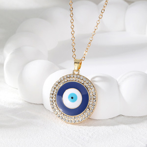 Collana con Ciondolo Occhio Turco Portafortuna Fatto a Mano, Ultima Moda, per Uomo e Donna, Gioielli all'Ingrosso - Product Image 2