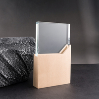 Nouveau trophée de cristal en bois de haute qualité cérémonie de remise de texte personnalisé