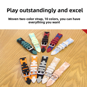 Factory Proudce 12mm 16mm18mm 20mm 22mm Doble Color TPU Silicona Reloj resistente al agua <span class=keywords><strong>Correa</strong></span> Roej Straps - Product Image 6