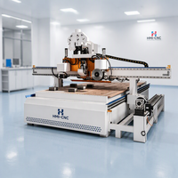 Centre CNC ATC pour le travail du bois 1530, routeur 3 axes avec commande NC Studio Syntec, broche servo-moteur 9KW, table à vide