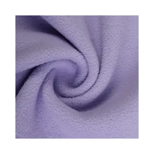 Knitted 100% Polyester fabric Dty Yarn Single Brushed Polar Fleece Solid colour For Coats