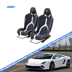 Sièges de voiture noirs en cuir Alcantara Nappa et fibre de carbone sèche personnalisables pour Lamborghini LP560 - Product Image 1