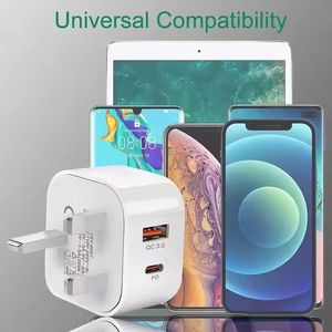 US/EU/UK PD Fast Charger 20W A+<b>C</b> Wall Charger USB <b>C</b> Power <b>Adapter</b> for Mobile Phone - Product Image 5