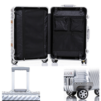 Ensemble de valises de voyage en aluminium avec poignée à bouton-poussoir