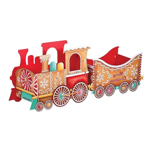 Tren de Navidad de 22.45 Pulgadas para Regalos, Caja de Regalo con Diseño Divertido de Galleta de Jengibre, Organizador de Regalos Navideños para Decoración del Hogar - Product Image 1