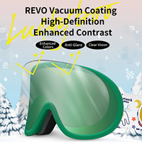 OEM ODM Lunettes de ski personnalisées LUCKYBOO L4, anti-éblouissement, résistantes aux rayures, sangle antidérapante, revêtement iridium, anti-buée, snowboard