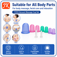 Ensemble de ventouses en silicone Jinke, 7 pièces, réutilisables, multicolores, quatre tailles, pour le visage, le corps, la maison, le spa, le salon, portable