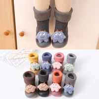 Chaussettes antidérapantes pour enfants, à semelle en caoutchouc, souples, en cachemire, nouveau produit