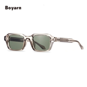 Boyarn Trendy TR90 + CP Rectangle Shades Custom Square Luxury High Quality Thick Retro Small Frame Square Lunettes <span class=keywords><strong>de</strong></span> <span class=keywords><strong>soleil</strong></span> pour hommes - Product Image 1