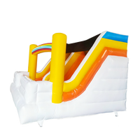 Château gonflable et toboggan combinés pour l'extérieur, couleur orange, en PVC, facile à installer, certifié CE, structure de jeu pour enfants