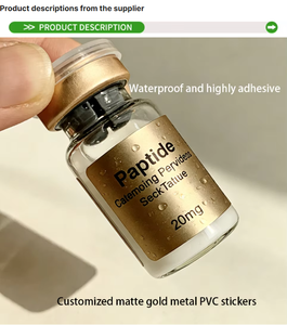 Etiqueta Adhesiva de Papel Impermeable con Etiqueta Dorada Personalizada para Botellas de Péptidos, Estampado en Caliente, Grado Alimenticio - Product Image 5