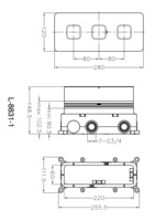 Mitigeur thermostatique dissimulé en métal à 5 fonctions Vanne en laiton Vanne de mélangeur dissimulée à 5 voies