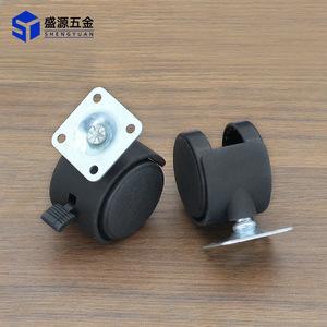 Shengyuan 1.5 Inch Flatbed Caster With Brake Nylon <b>Wheel</b> <b>For</b> <b>Table</b> Chair Trolley 56mm Height 2.0mm Plate - Product Image 1
