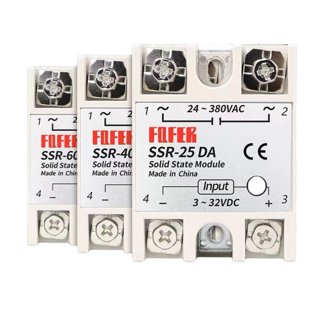 SSR-40DA 40A 10DA 25DA 60DA 80DA 100DA-H Solid State Relay DC Control AC Actually 3-32V DC to 24-380V AC