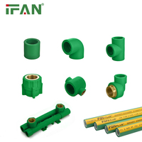Raccords de tubes haute pression personnalisés du fabricant IFANPlus 20-110mm Raccords de plomberie PPR Raccords de tuyauterie d'eau PPR verte