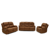 Ensemble de canapés inclinables manuels en tissu moderne Geeksofa 3 2 1 pour salon